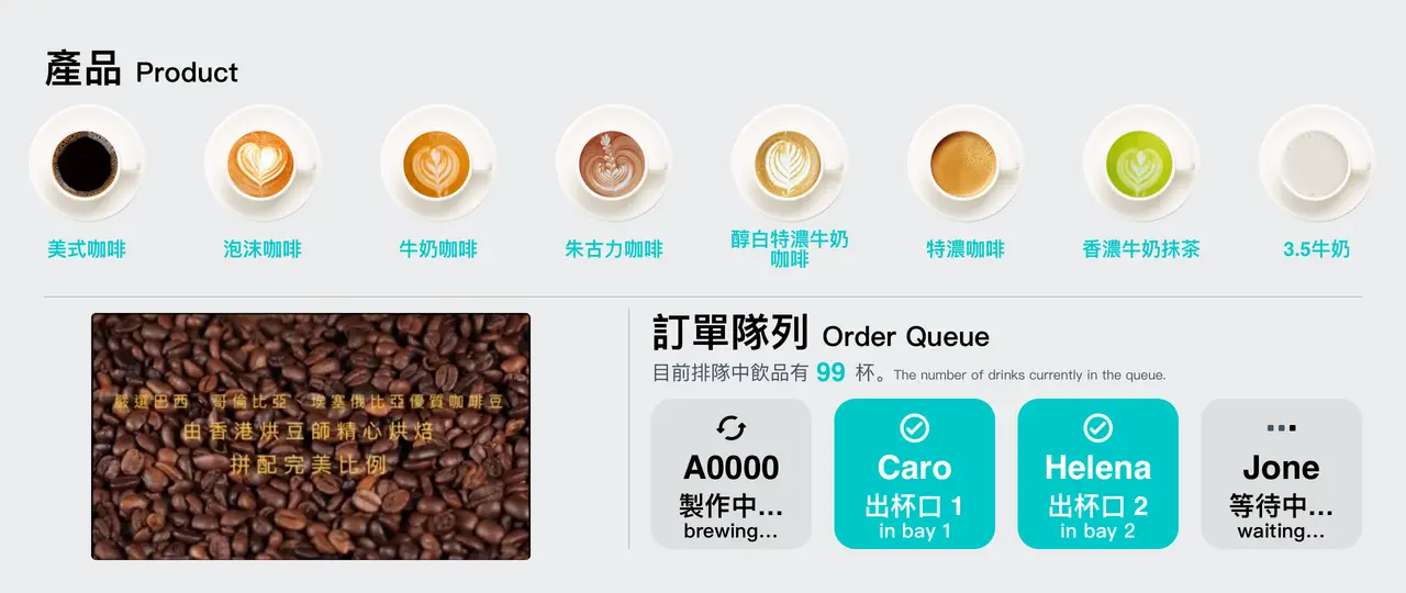 Hong Kong screen menu layout